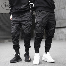 Load image into Gallery viewer, Fitas calças de carga masculina casual streetwear harajuku calças hip hop na moda casual juventude calças finas à moda calças de jogger masculino