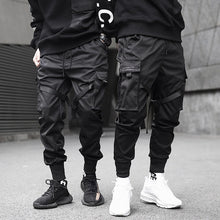 Load image into Gallery viewer, Fitas calças de carga masculina casual streetwear harajuku calças hip hop na moda casual juventude calças finas à moda calças de jogger masculino
