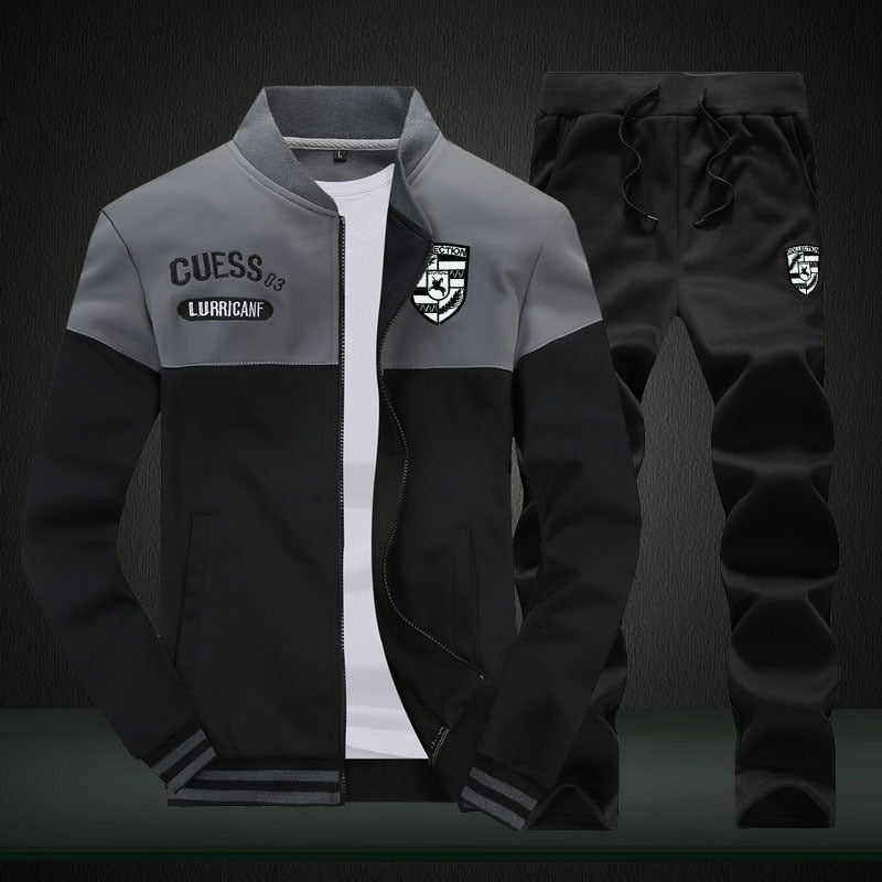 Outono roupas com capuz venda quente calças conjunto primavera e outono hoodie masculino esporte terno gola de beisebol manga longa masculino wear